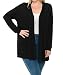 Pastel by Vivienne Women's Long Sleeve Jersey Plus Size Cardigan XX-Large Black