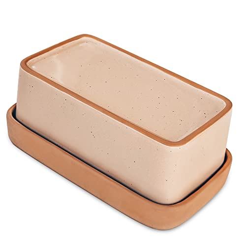 Mora Ceramic Two-in-One Butter Dish with Lid, Covered Butter Crock