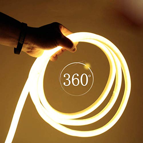 Image of C&K Neon LED Light Water Proof Bright COB Rope Strip Lighting for Home Decoration Bedroom Living Room Upstairs Christmas Diwali (neon Light, Warm White 18metre)
