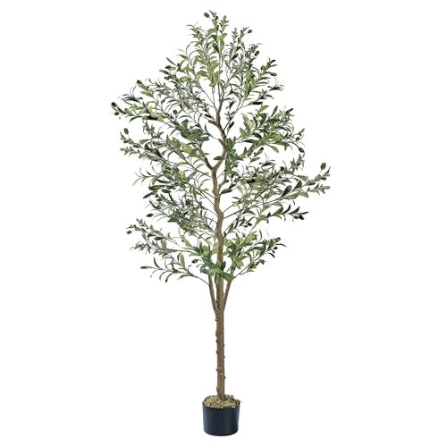 VECELO Artificial Olive Tree 6FT(72inch), Faux Olive Trees in Pot, Tall Fake Plant with Silk Leaves...