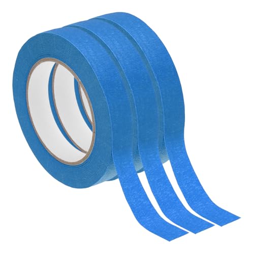 Image of PATIKIL Masking Tape 1 Inch x 22 Yard, 3 Roll General Purpose Adhesive Painting Tape Painters Tape for Arts Crafts Label, Blue