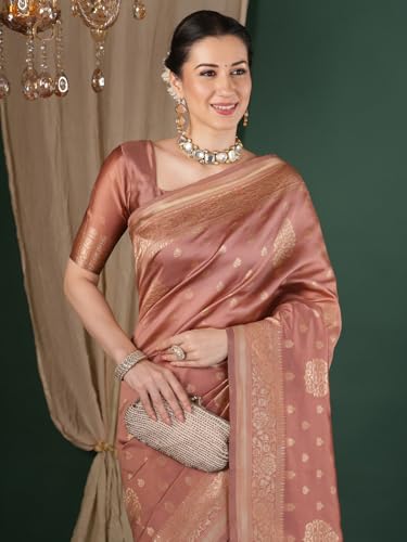 Image of AKHILAM Women's Kanjivaram Pure Soft Silk Saree For Women Saree With Unstitched Blouse Piece |Soft banarasi saree for women|silk saree pure silk
