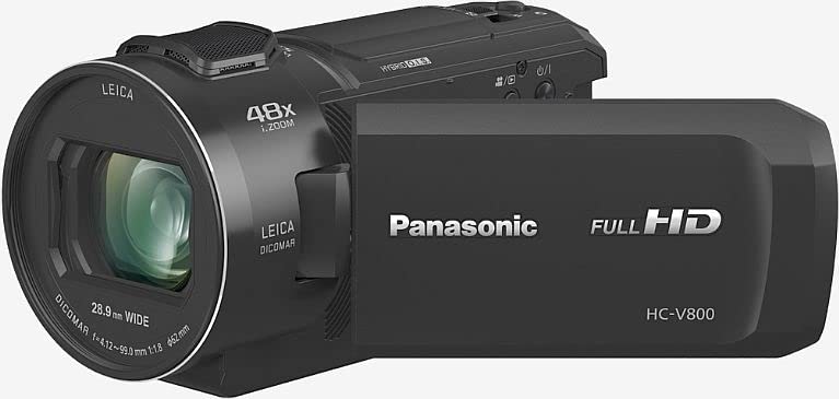 Panasonic Hc-V800 Hd Camcorder, 24X Leica Dicomar Lens, 1/2.5 Bsi Sensor, Three O. I. S. Stabilizer Systems, Wireless Twin-Camera Capture - Digital, Black