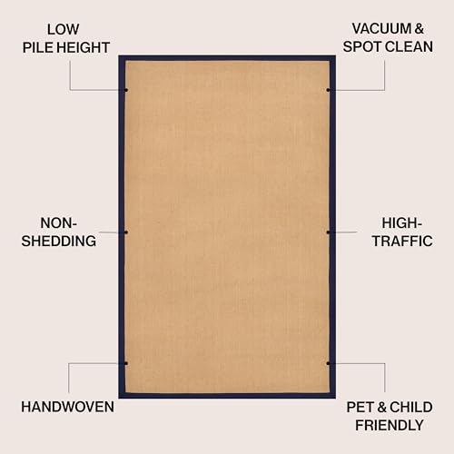 Tapete decorativo rectangular 3 x 5 pies Natural Navy miniatura 2