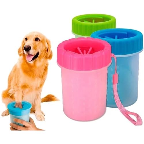 Copo Limpador de Patas para Cachorro Copo com Cerdas de Silicone (Verde)