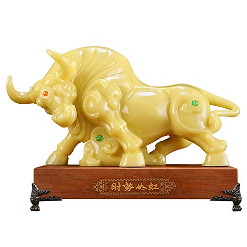 Décoration de bureau taureau de jade pour attirer la richesse et le succès professionnel