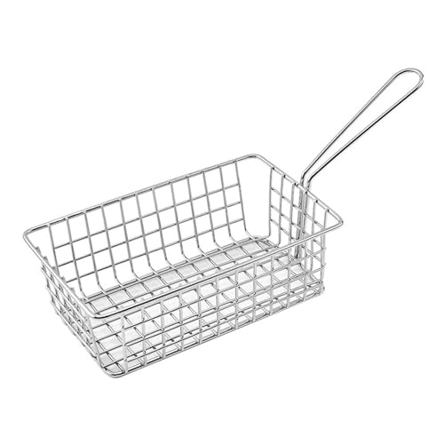 Cesta para freír - Cesta para freidora | Cesta para patatas fritas | Cesta de freír cuadrada Miini | Cesta de patatas fritas | Cesta para freír cuadrada de acero inoxidable
