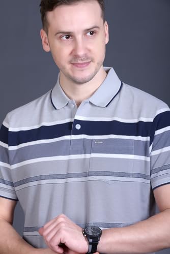 Image of GODFREY Half Cotton Polo T Shirt for Man with Pocket - Regular Fit Mens Collar Tshirt