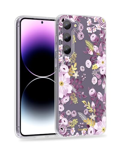 Coque Galaxy S23 Plus transparente fleurie SCORPIFY style floral élégant