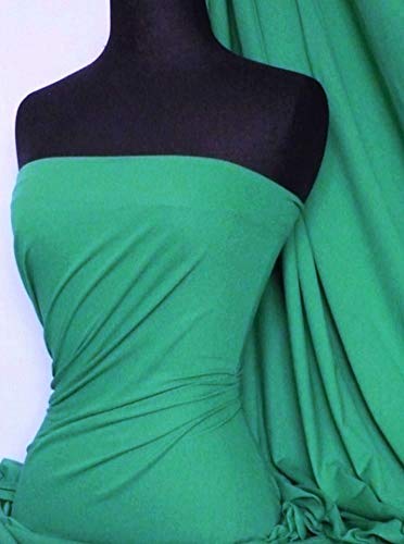 Soft Fine 1x1 Rib 100% Cotton Knit Jersey Fabric | Soft T-Shirt Material | Over 50 Colours | Oeko-Tex Certified | Same Day Dispatch | by Tia Knight (Q61) (Jade) โ image 1