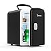 AstroAI 2 in 1 Mini Kühlschrank, 4 Liter Fridge mit Kühl- und Heizfunktion 12 Volt am Zigarettenanzünder und 220 Volt Steckdose für Autos, Büros und Schlafsäle, Schwarz