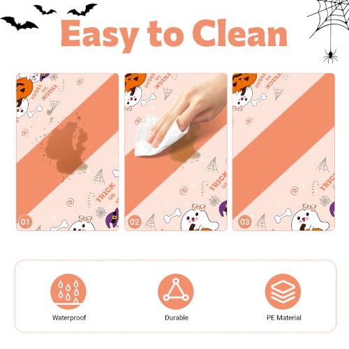 Image of Childom 3 Pack Halloween Tablecloth Rectangle Table,Halloween Decorations | 54 inch x 108 inch Disposable Plastic Tablecloths,Plastic Table Cover for Halloween Party Decorations,Halloween Party Supplies Favors