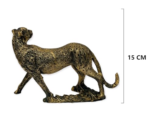 Image of AUGEN Polyresin Cheetah Statue Showpiece for Home Decor Decoration and Gifting (6966E4, 15cm)