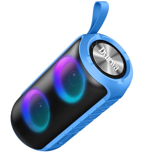 Image of Dyurwa Portable Bluetooth Speaker, 30H Playtime, IPX7 Waterproof, 30W Wireless Speaker with Loud Stereo Sound, Bluetooth 5.3 TWS Pairing, RGB Lights, Music Box for Outdoor, Travel, Party - Blue