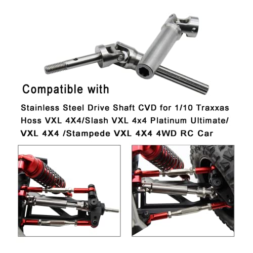 Stainless Steel Front Rear Drive Shaft Cvd With Bearing For 1/10 Traxxas Hoss Vxl 4X4/Slash Vxl 4X4 Platinum Ultimate/Rustler Vxl 4X4 /Stampede Vxl 4X4 4Wd Rc Car #TOP2