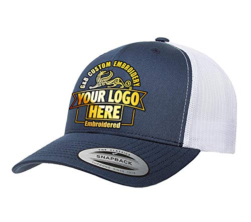 Custom Yupoong Retro Trucker 6606, 6606T, 6606Mc, 6606C Hat (Logo - Navy/White) #TOP20