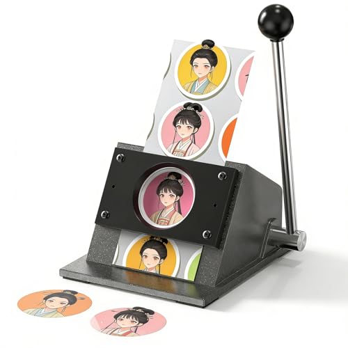 Heavy-Duty Cle Button Paper Cutter - Manual 25mm Round Punch Die for Custom Art Badges, Character Buttons, Scrapbooking & Cardstock Crafting Tool
