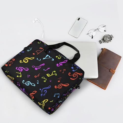 Funda maletín para laptop con notas musicales 13-15.6 pulg miniatura 7