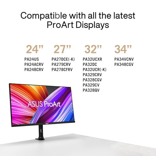 Image of ASUS ProArt Desk Mount Kit (ACL02) - Supports Most 24 inch to 34 inch Proart Displays, C-Clamp, Mounting Base, Ergonomic Adjustments, Clean Desk Setup, Free Up Desk Space, Quick and Easy Set-up, Minimal