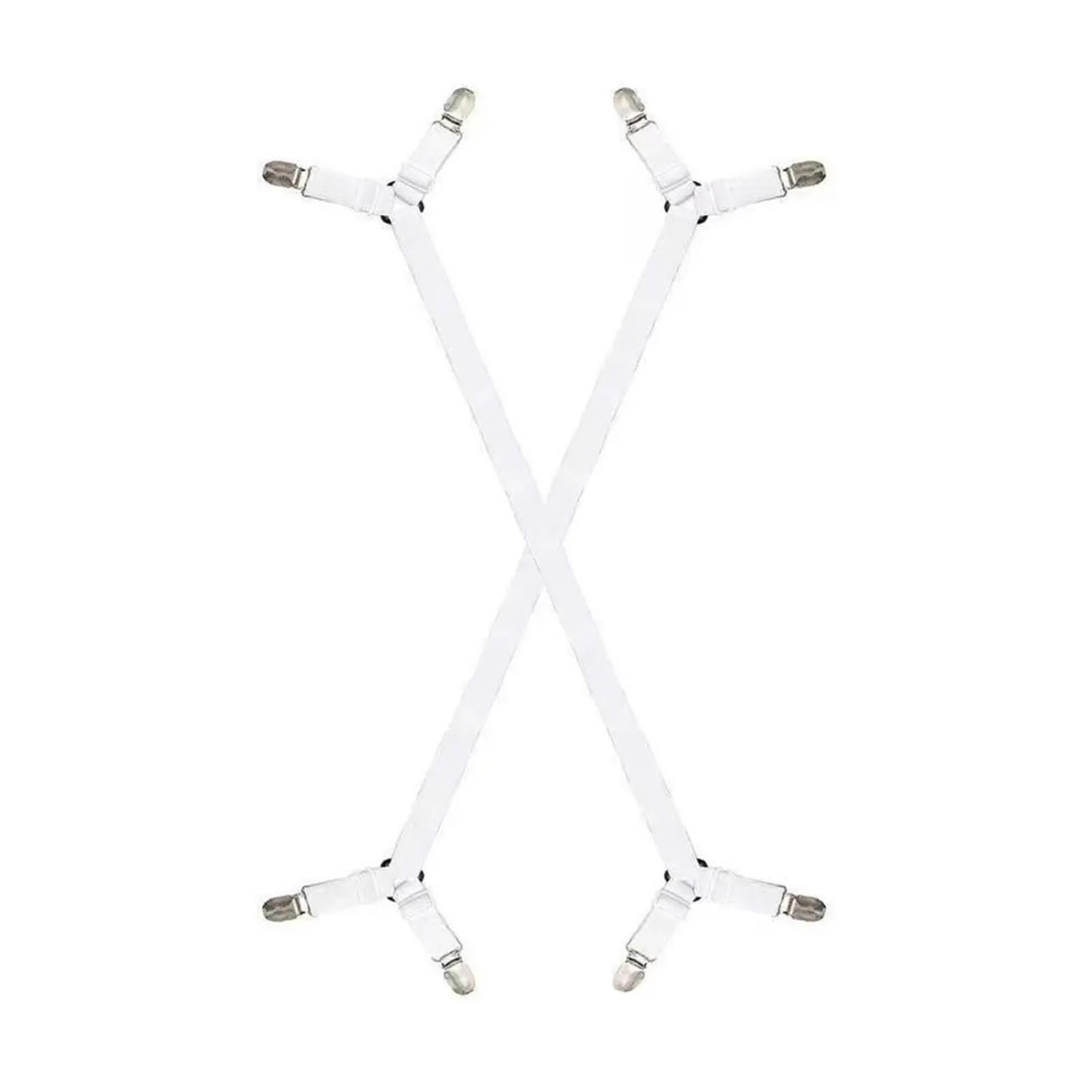 SDIUAKBV Bed Sheet Grippers Belt Adjustable Elastic Bed Sheet Holder Mattress Clip Fasteners Cover Blankets Non-Slip Fixing Strap Grippers Universal For the bedroom(White-Two sides)
