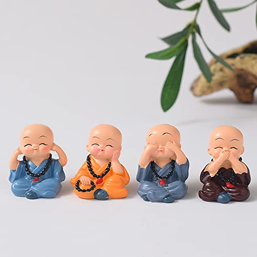 Estatua de Monjes Bebé Decorativos Miniatura 4 pzas miniatura 6