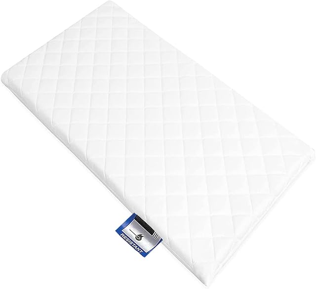 Baby Infant COT Swinging Crib Foam Mattress 89 x 40 x 4 cm Water-Resistant (Square Corners) Bluemoon