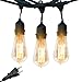 Brightech Ambience Pro - Waterproof Incandescent Outdoor String Lights - Hanging Vintage Edison Filament Bulbs - 48 Ft Industrial Lights Create Ambience On Your Deck, Balcony
