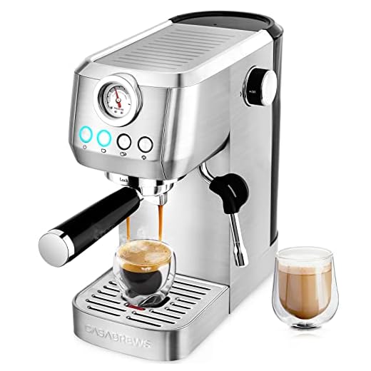 Espresso Machine 20 Bar, Compact Espresso Maker With Milk Frother Steam Wand, Professional Cappuccino Machine With 49 oz Removable Water Tank for Cappuccinos, Lattes, Macchiatos, Gift for Dad Mom Wife