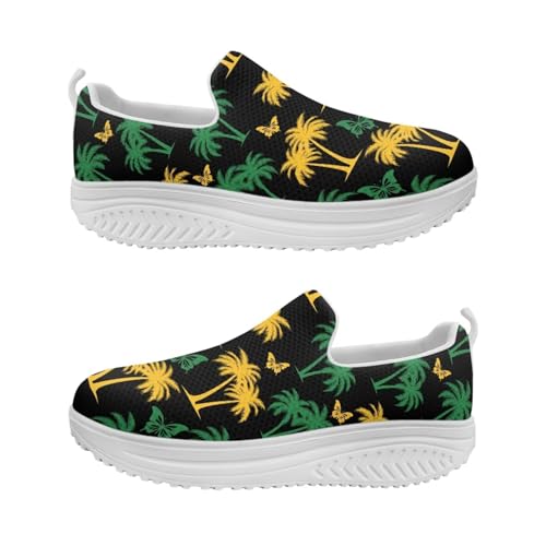 Womens Walking Shoes Breathable Mesh Platform Nursing Sneakers Casual Cozy Slip-Ons High Top Shoe Size 6-11 White Sole2