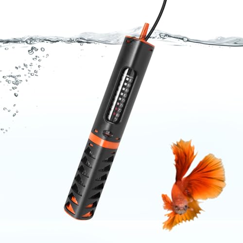 HITOP Adjustable Aquarium Heater with Protective Cover, 30W 50W 120W Fish and Turtle Tank Heater for 5L to 120L Fresh Water and Seawater water Thermostat (30W)