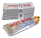 Better Kitchen Products Foil Hot Dog Wrappers, 9" x 3.7", Insulated Grease Resistant Hot Bag Sleeves, Disposable Foil Paper Hot Dog Bags (200 Pack)