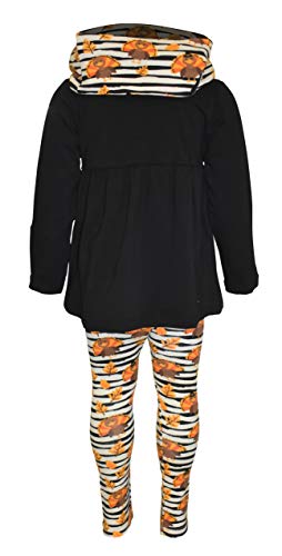 Image of Unique Baby Girls Kids Toddler 3pc Outfit Set Long Sleeve Cotton Blend Tunic Top Leggings and Scarf