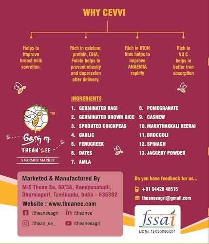 Image of Cevvi Lactation Powder for Breastfeeding Mothers | Natural Lactation Support with Sprouted Grains, Greens & Fruits | No Added Refined Sugar | Visible result in 2 days | Galactagogue | 300G