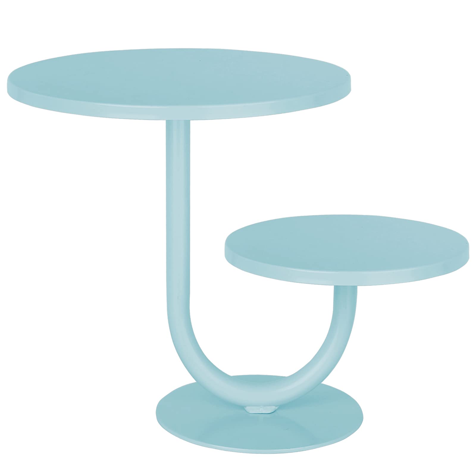 2 Tier Cake Stand, Metal Cupcake Stand Dessert Display Trays of 10/8 Inch, Tall Cake Stand for Wedding, Baby Shower, Home Decor, Throw Events and Parties (Blue)
