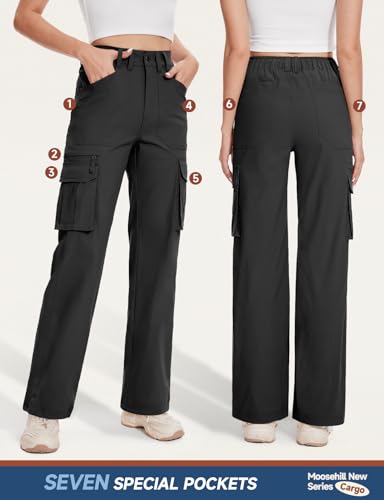 Moosehill Cargo Hiking Pants Women High Waisted Water Resistance Baggy Stretch Work Casual Travel Streetwear2