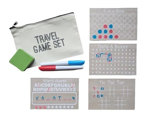 Travel Game Set for Kids - Reusable Dry Erase Games