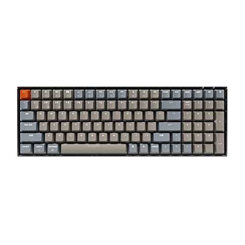Keychron K4 Bluetooth Wireless Mechanical Keyboard, Optical Brown Switch Gaming Keyboard with White LED Backlit Wired USB C 100 Keys N-Key Rollover, Computer Keyboard for Mac Windows PC Gamer Typist