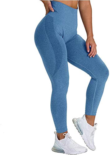 CNASA Leggings pour Femmes Butt Lift, Yoga Pants Sport Workout Sexy Seamless Taille Haute Compression Gym Training Pants