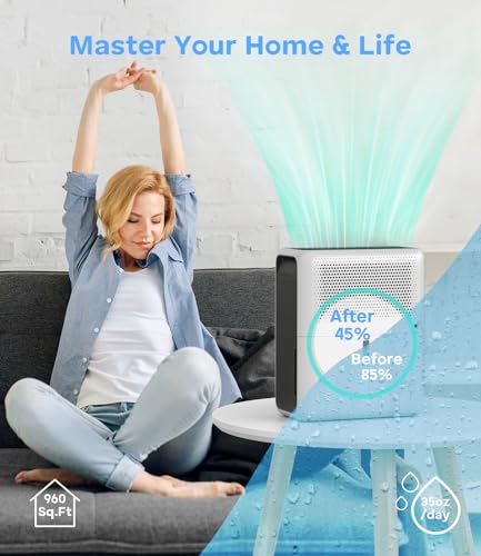 Image of TABYIK Dehumidifiers for Home, 101oz Dehumidifier & 2pack Reusable Dehumidifying Boxes - Auto Shut Off Auto Defrost Quiet Dehumidifiers for Bathroom Room Wardrobe Closet Trailer RV | Pump Drain Hose, Auto Humidity Control, Large Dehumidifier for Home, RV, Bathroom & Bedroom