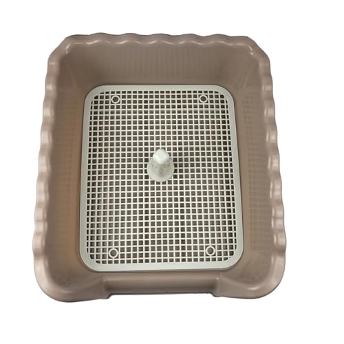 Image of Lutema Indoor /Outdoor Training Dog Potty Tray for Small and Medium Puppies Litter Boxes in (Beige)