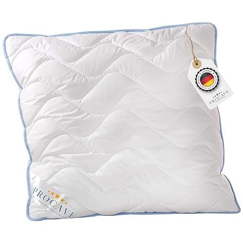 PROCAVE TopCool Kopfkissen Kochfest 70x90 cm, Qualitäts-Stepp-Kissen, atmungsaktives Allergiker Kissen, Winter- und Sommer-Kissen 100% aus Deutschland