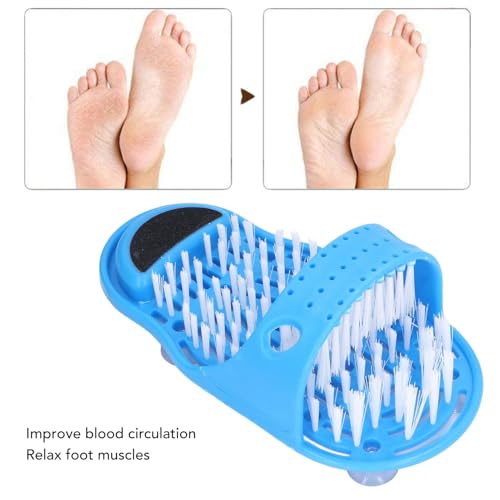 Limpiador de pies para ducha, cepillo masajeadorn con ventosas para adultos unisex, azul miniatura 5