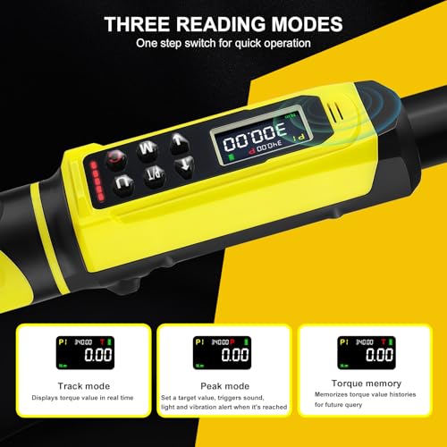 Image of ATsafepro Digital Torque Wrench-1 /2-Inch Drive & 5.1-340Nm (3.8-250.8 ft-lb), Heavy Duty Torque Wrench with Buzzer, 5 Units, ±2% Accuracy for Trucks & Machinery