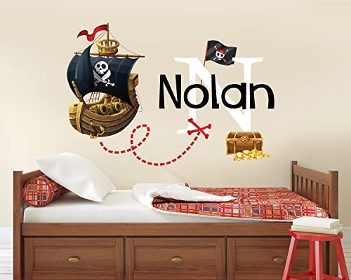 Vinilo Decorativo Pirata Personalizado para Pared 26x18 pulgadas