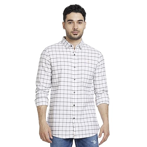 Image of Spykar Men's Regular Fit N /A Full Sleeve Checked Casual Shirts