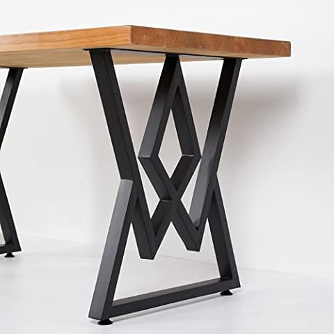 SSS Furniture 2PCS Metal Furniture Legs 28”Height 24”Wide,Black Cast Iron Coffee Table Legs,Rustic Decory Table Legs Triangle Shape Desk Legs DIY Furniture Bench, Dining Coffee Table Cover