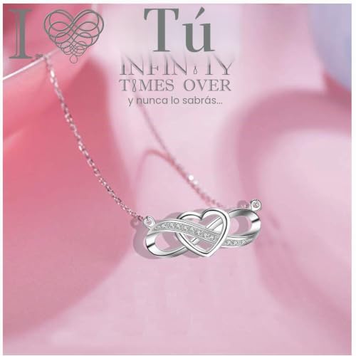 Collar de corazón infinito de plata de ley como símbolo de amor eterno 2