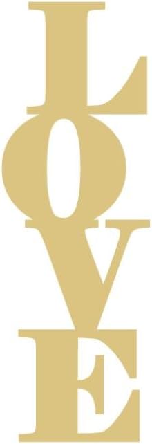 Word Love Cutout Unfinished Wood Home Decor Valentines Day Wedding Door Hanger MDF Shape Canvas Style 11 (24")