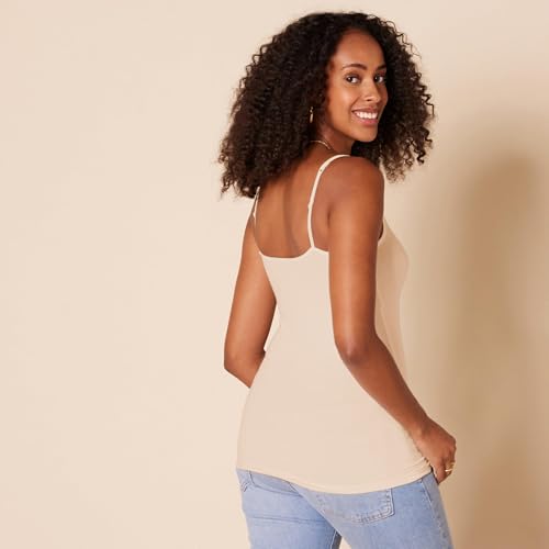 Amazon Essentials Camisola Entallada Mujer, Pack de 4, Camel Oscuro/Carmín/Marrón/Marrón Oscuro, L