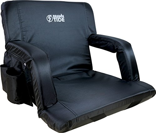 Brawntide Stadium Seat with Back Support - Extra Thick Padding, Bleacher Attachment, Reclining